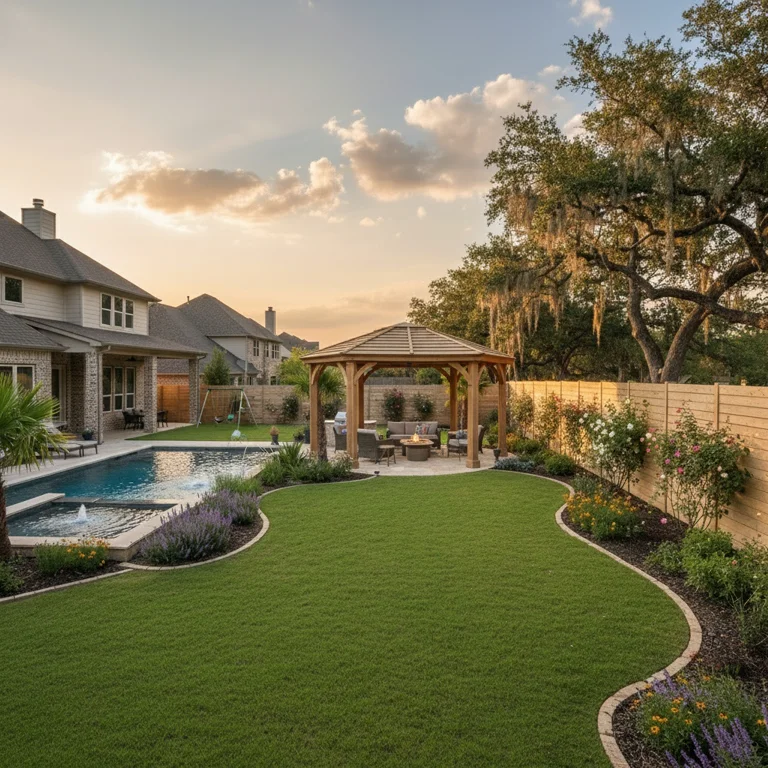 Landscape design with gazebo