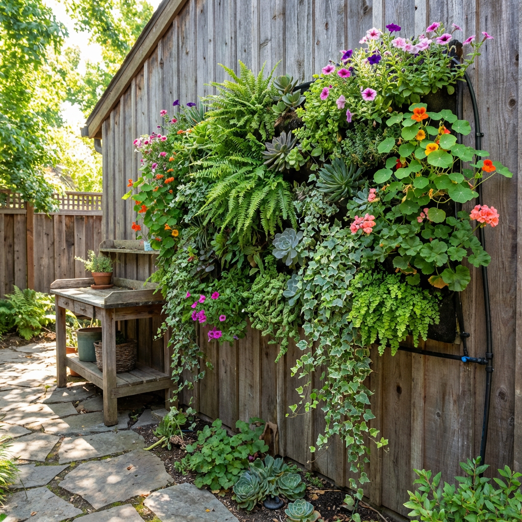Vertical garden landscaping idea