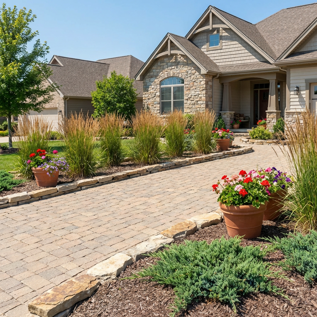 Driveway with decorative edging
