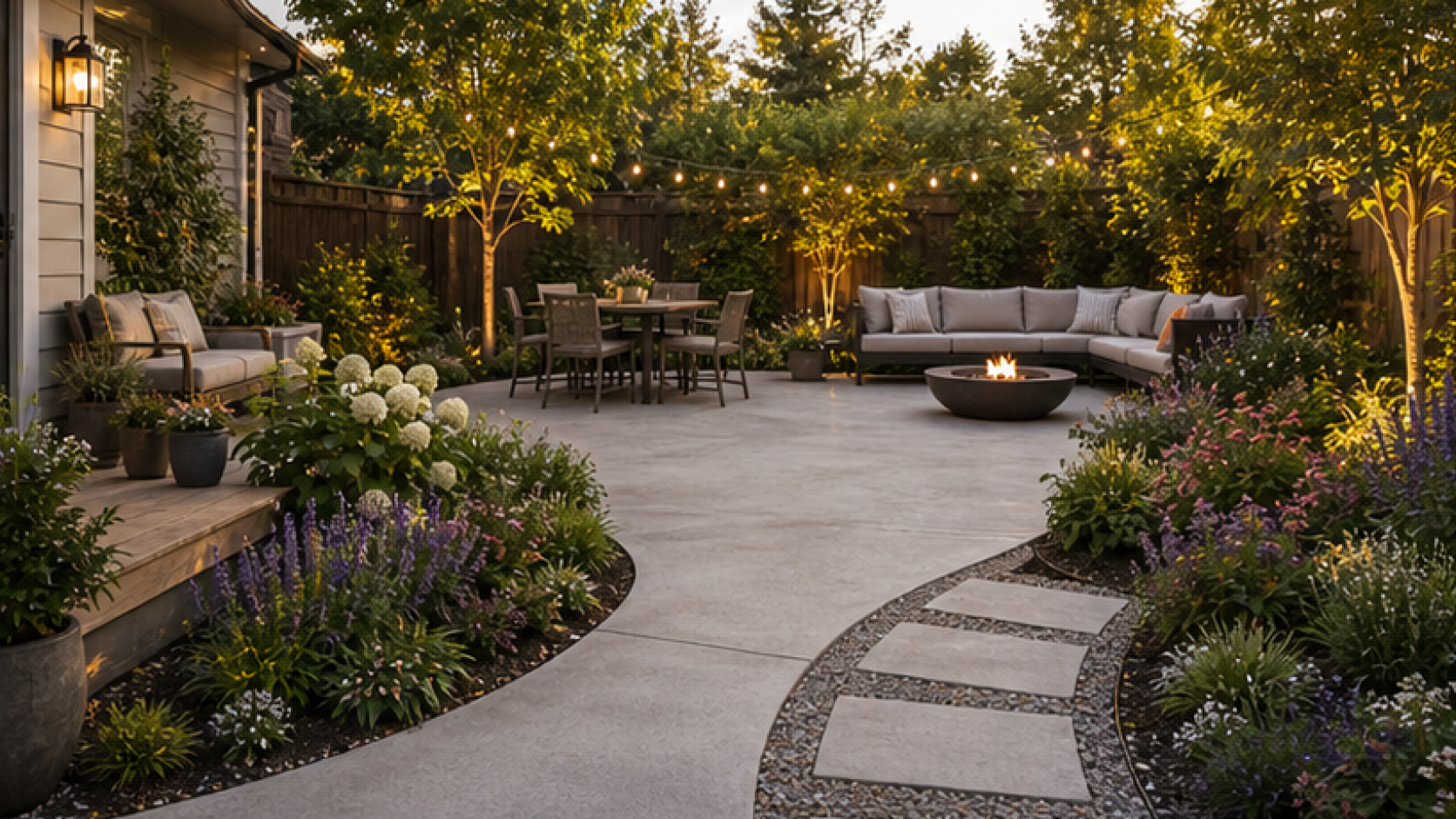 AI Landscape Design Free with a natural concrete look