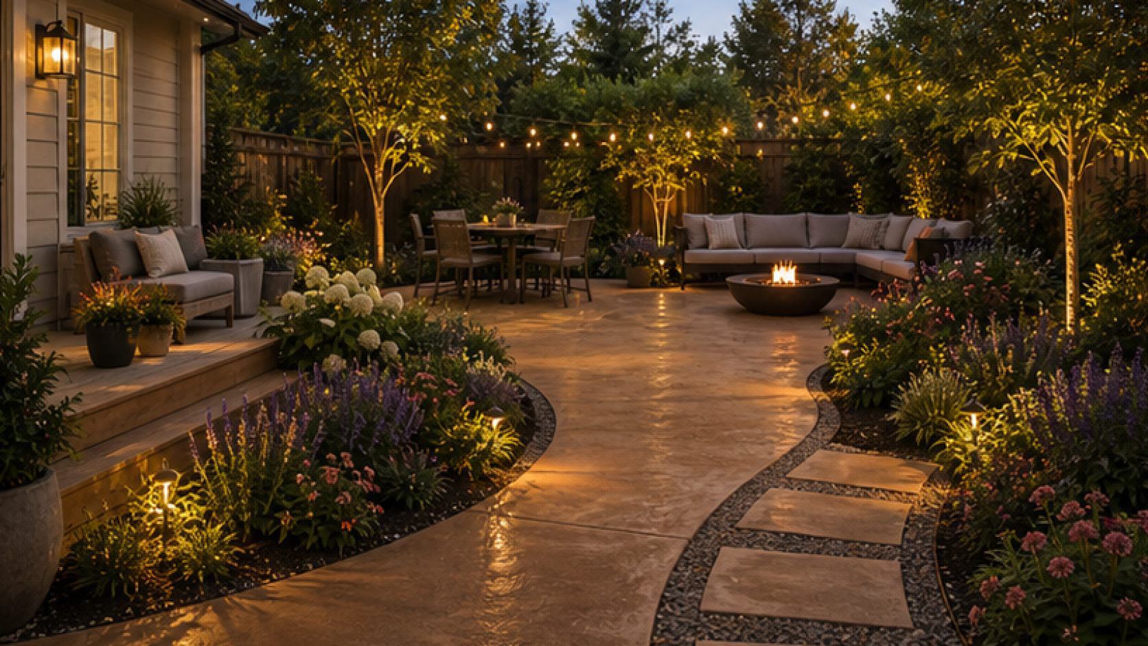AI Landscape Design Free with a treated concrete look