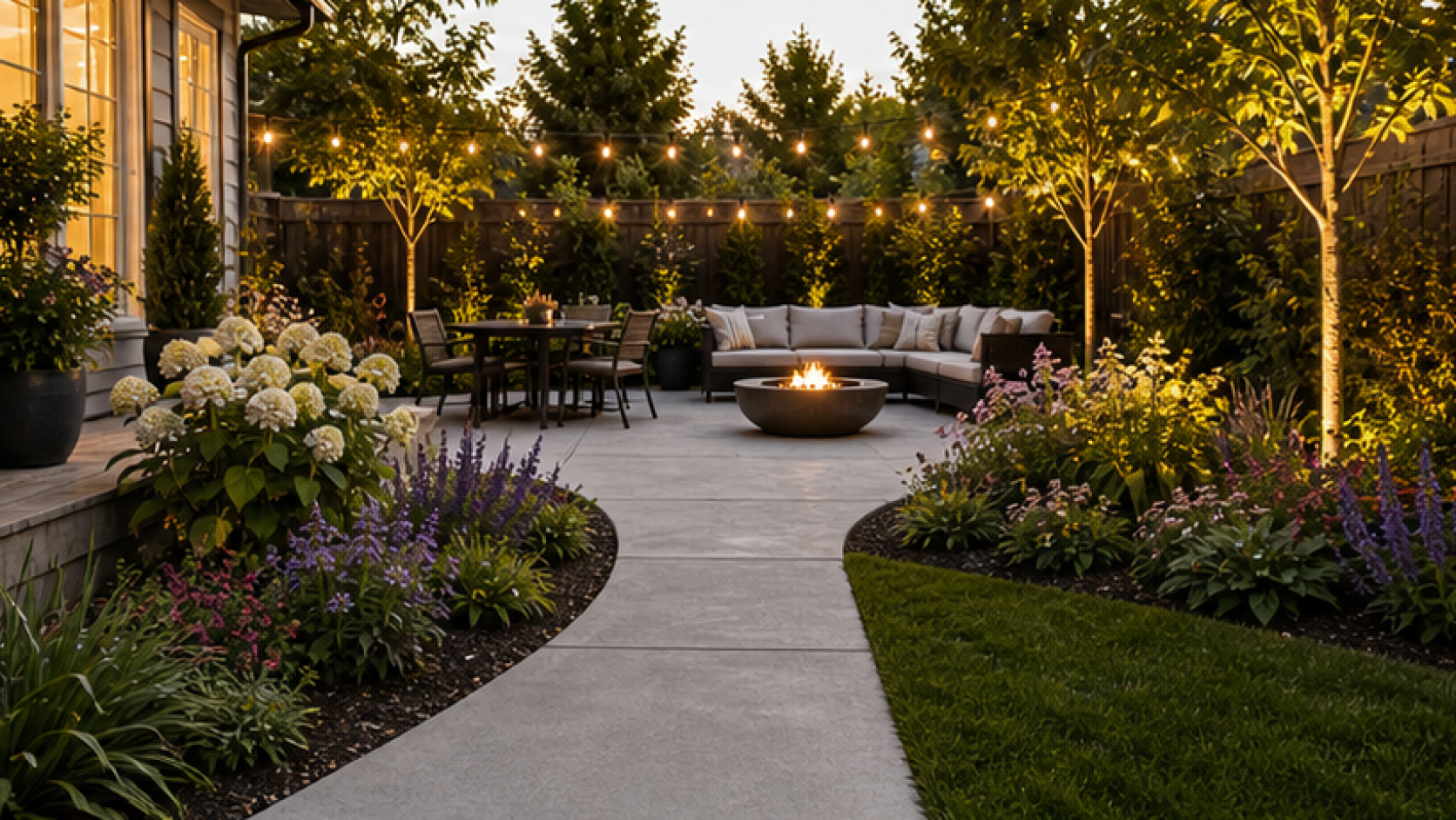 AI Landscape Design with a natural concrete look