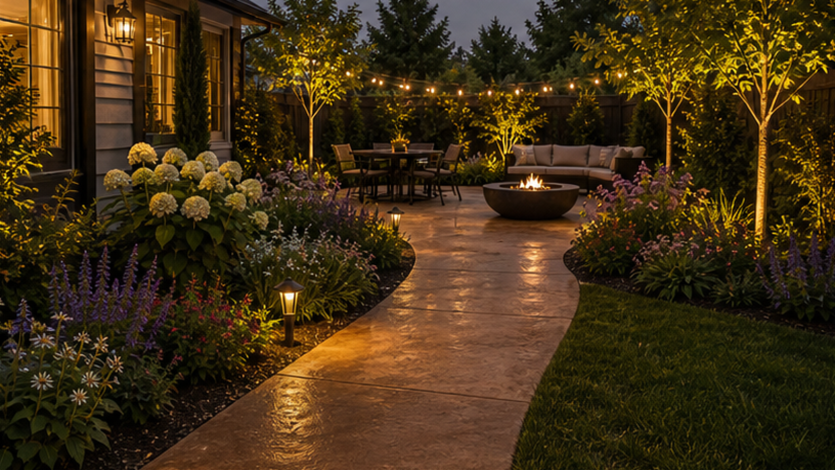 AI Landscape Design with a treated concrete look