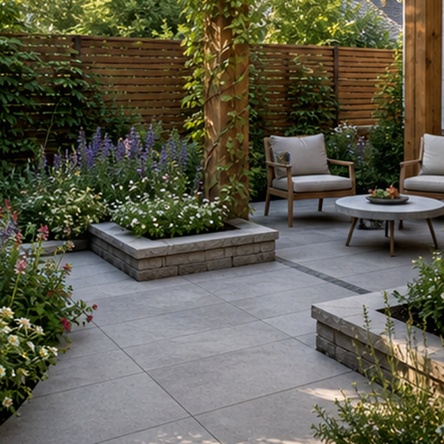 AI Landscape Design materials and planting