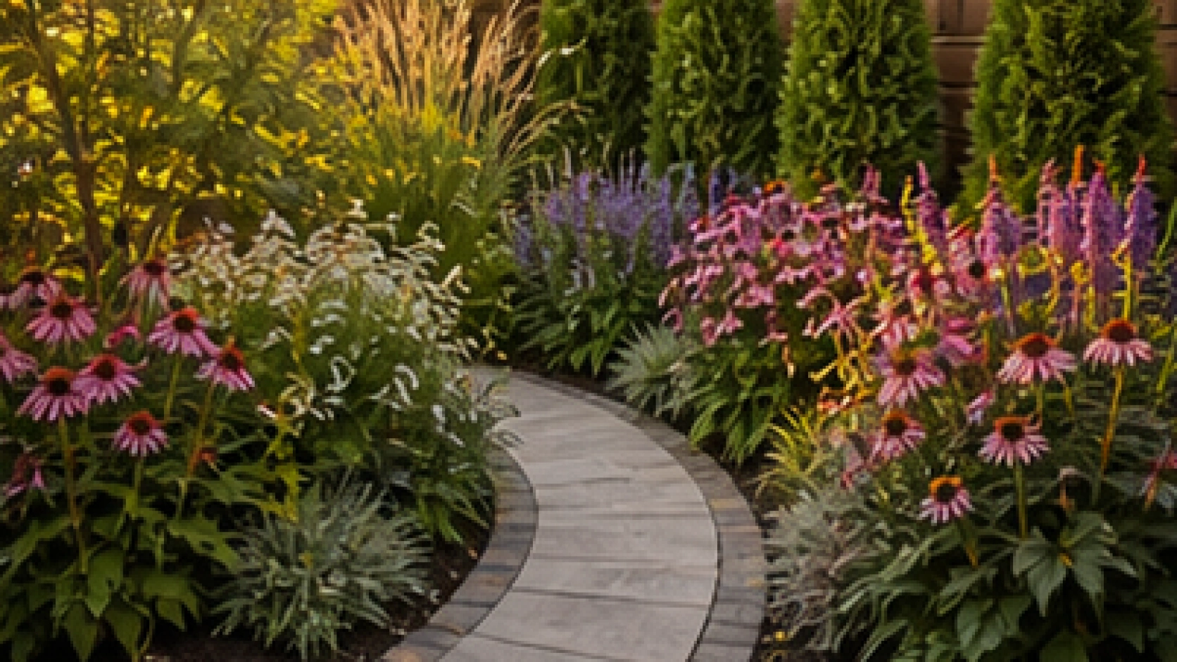 Backyard Corner Landscaping Ideas with seasonal color