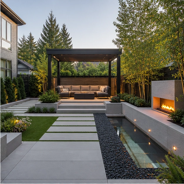 Backyard Design Ideas with modern lines