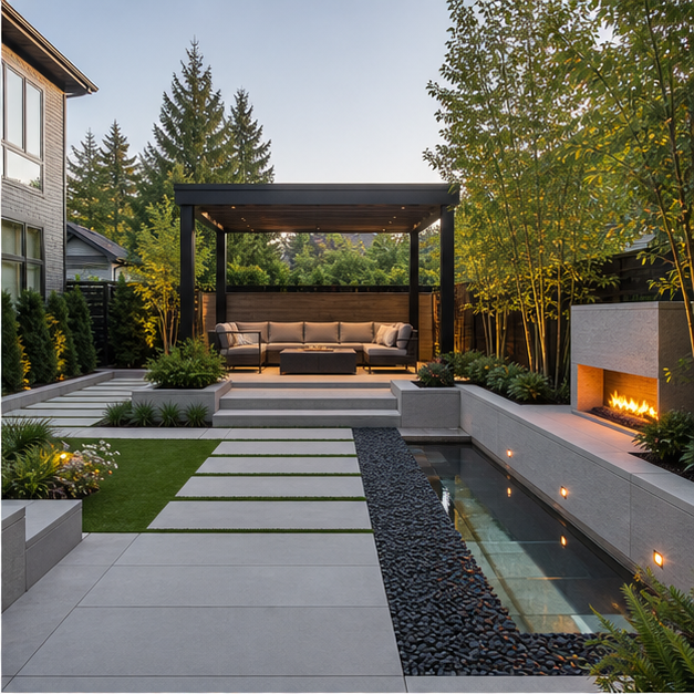 Backyard Design Ideas with modern lines