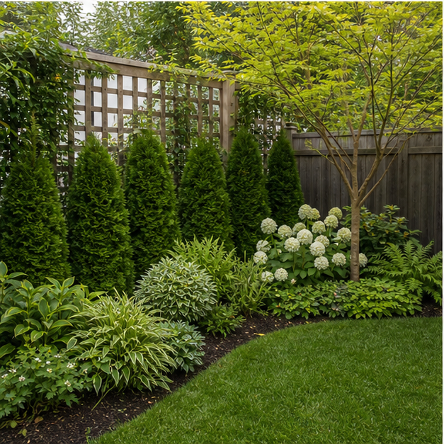 Backyard Design Ideas with privacy edge