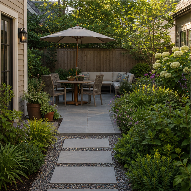 Backyard Design Ideas with small-space angle