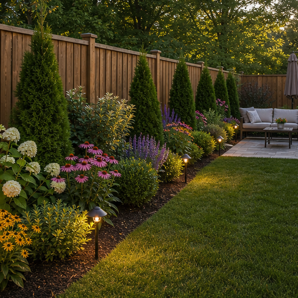 Backyard Fence Line Landscaping Ideas in a real setting
