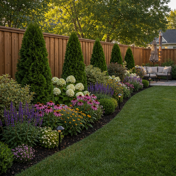 Backyard Fence Line Landscaping Ideas second view