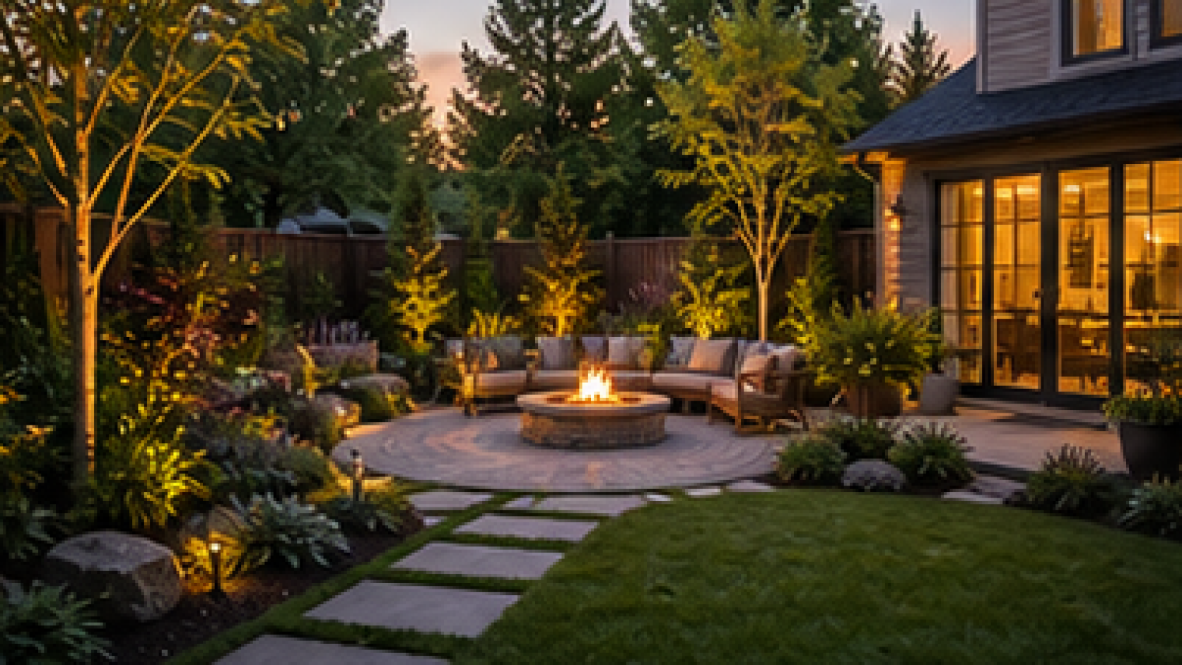 Backyard Fire Pit Landscaping Ideas in a real yard