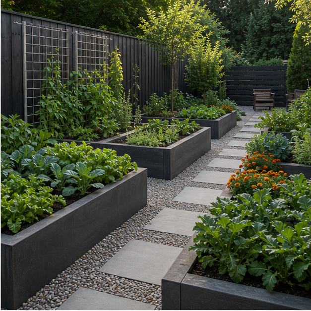 Backyard Garden Ideas with modern lines