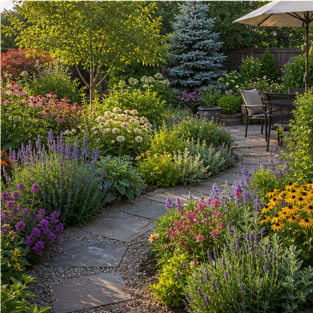 Backyard Garden Ideas with seasonal color