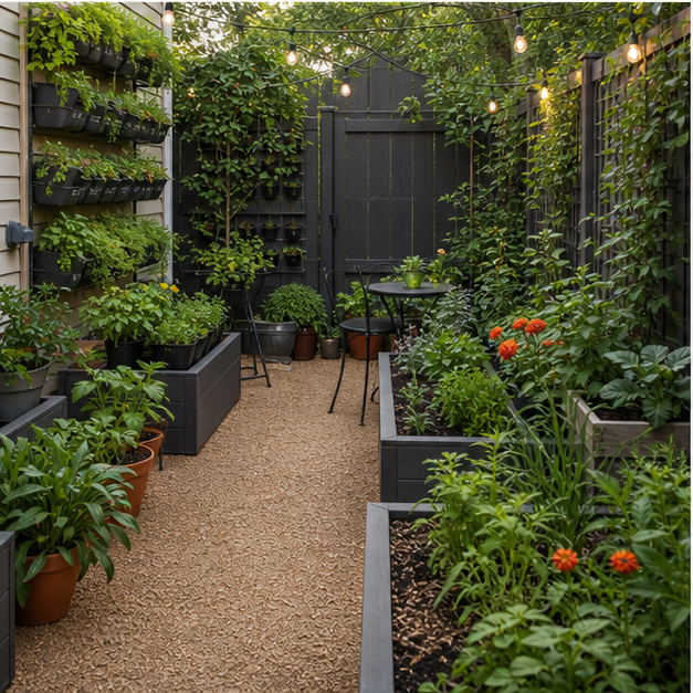 Backyard Garden Ideas with small-space angle