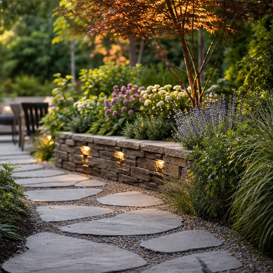 Backyard Ideas planting and material detail