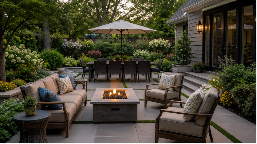 Backyard Ideas with seating zone