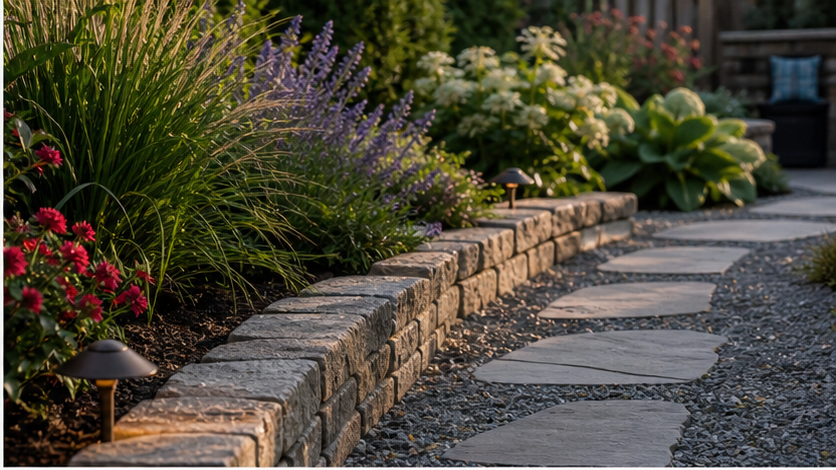 Backyard Ideas with stone texture