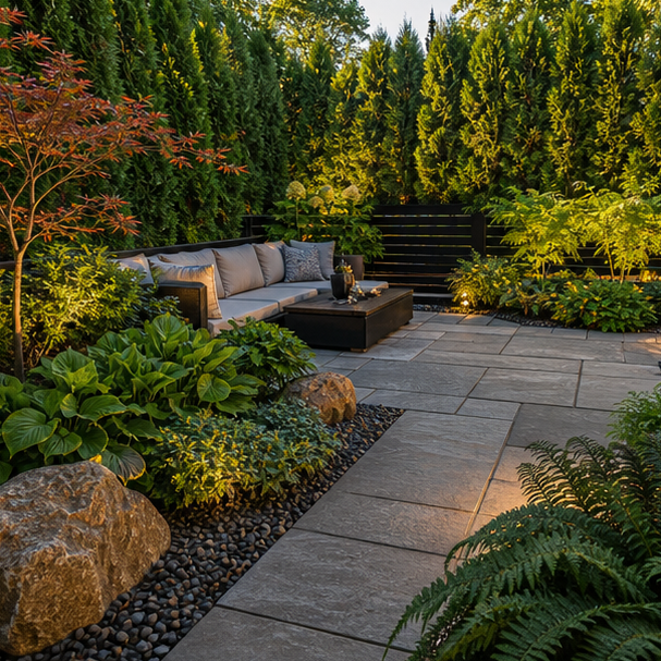 Backyard Ideas with texture contrast