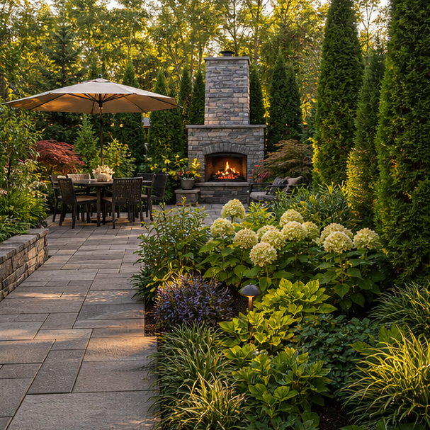 Backyard Landscaping Ideas with texture contrast