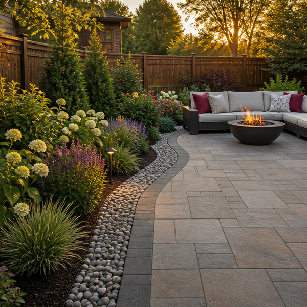 Backyard Patio Border Ideas in a real setting