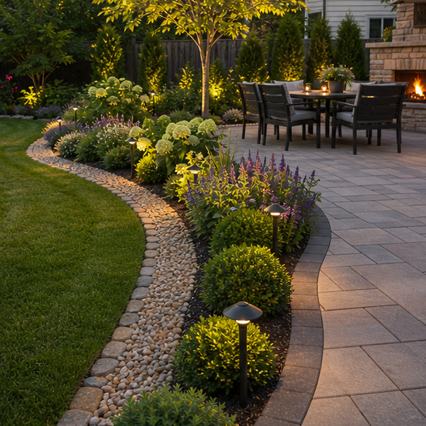 Backyard Patio Border Ideas layout idea
