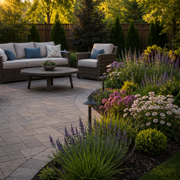 Backyard Patio Border Ideas with lounge border
