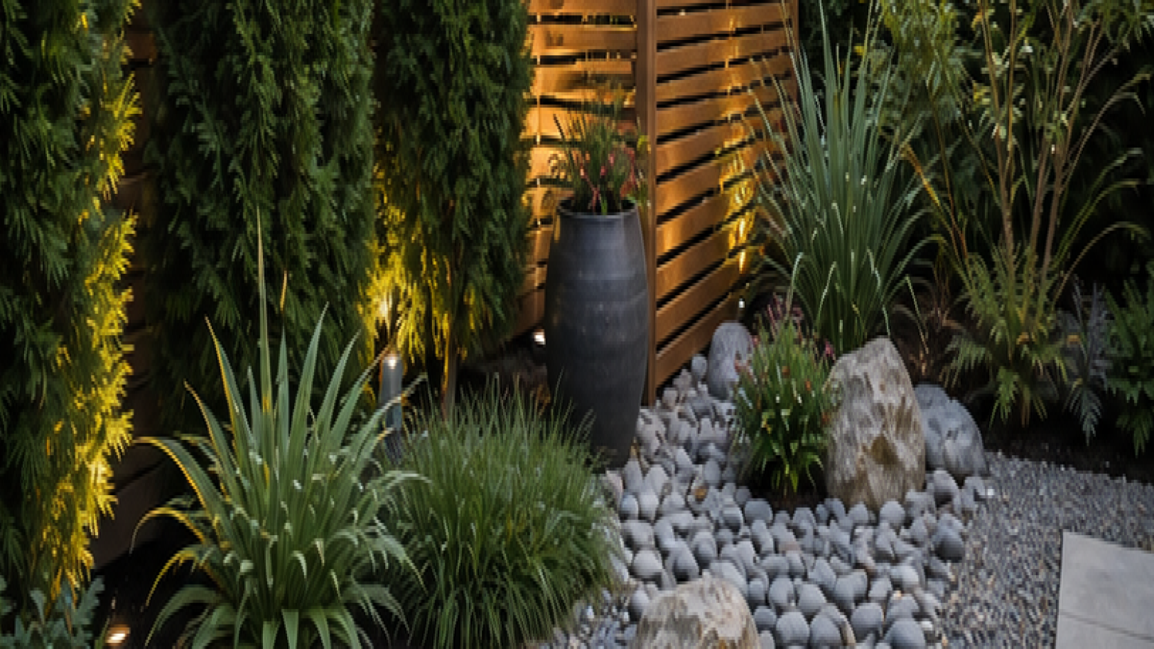 Backyard Privacy Landscaping Ideas planting and material detail