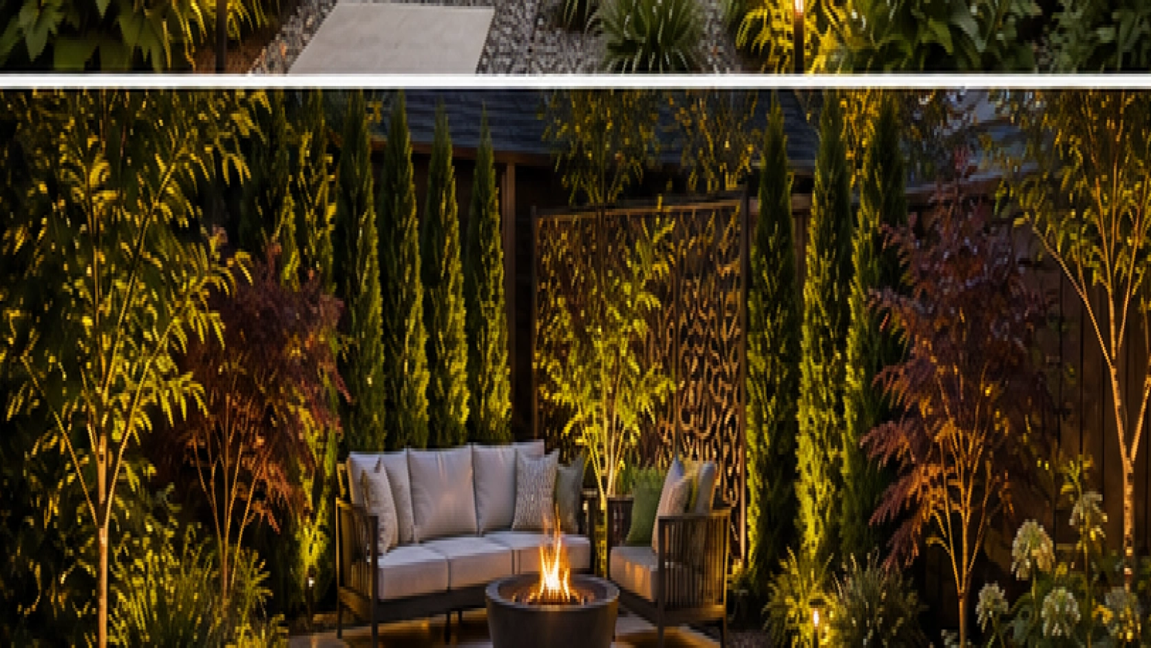 Backyard Privacy Landscaping Ideas lighting idea