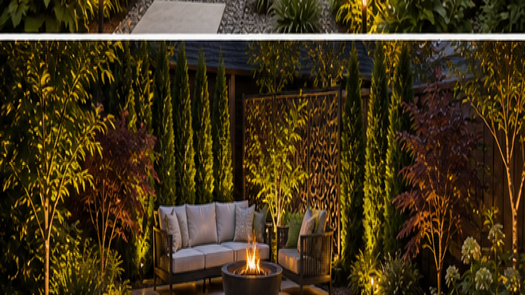 Backyard Privacy Landscaping Ideas lighting idea