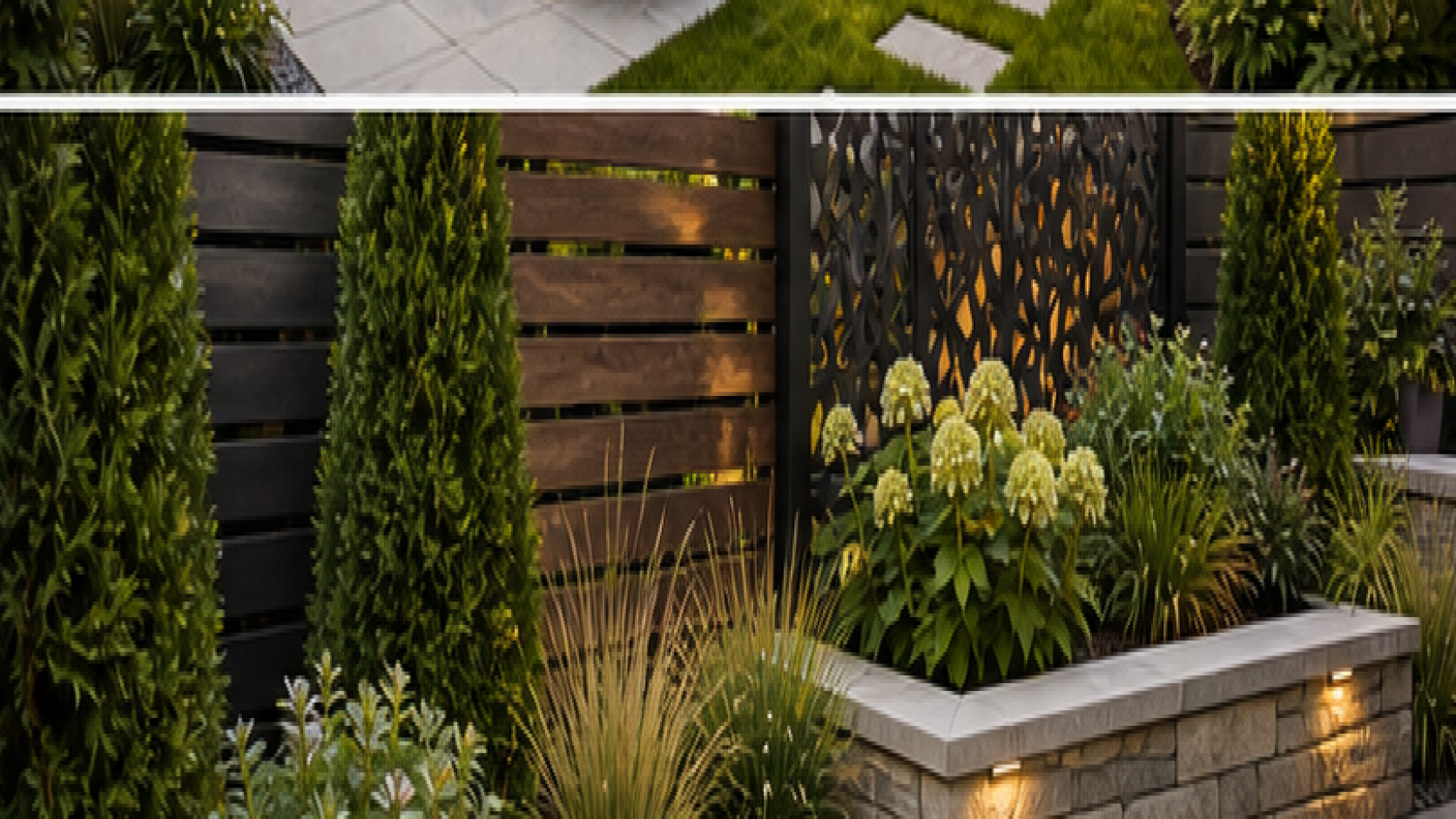 Backyard Privacy Landscaping Ideas materials and planting