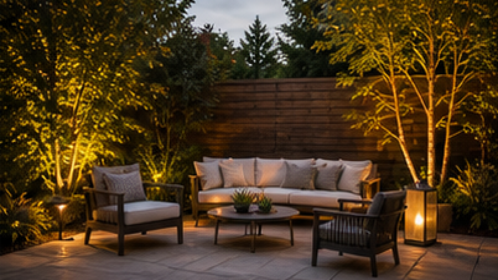 Backyard Seating Area Ideas lighting idea