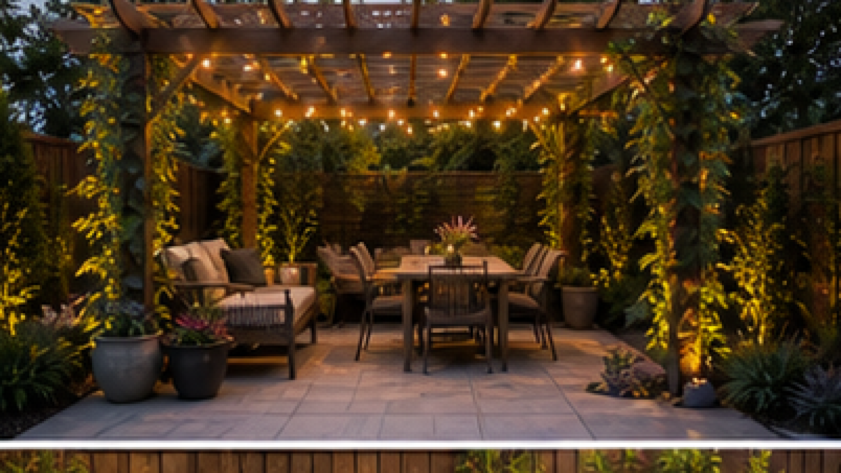 Backyard Seating Area Ideas with pergola accent