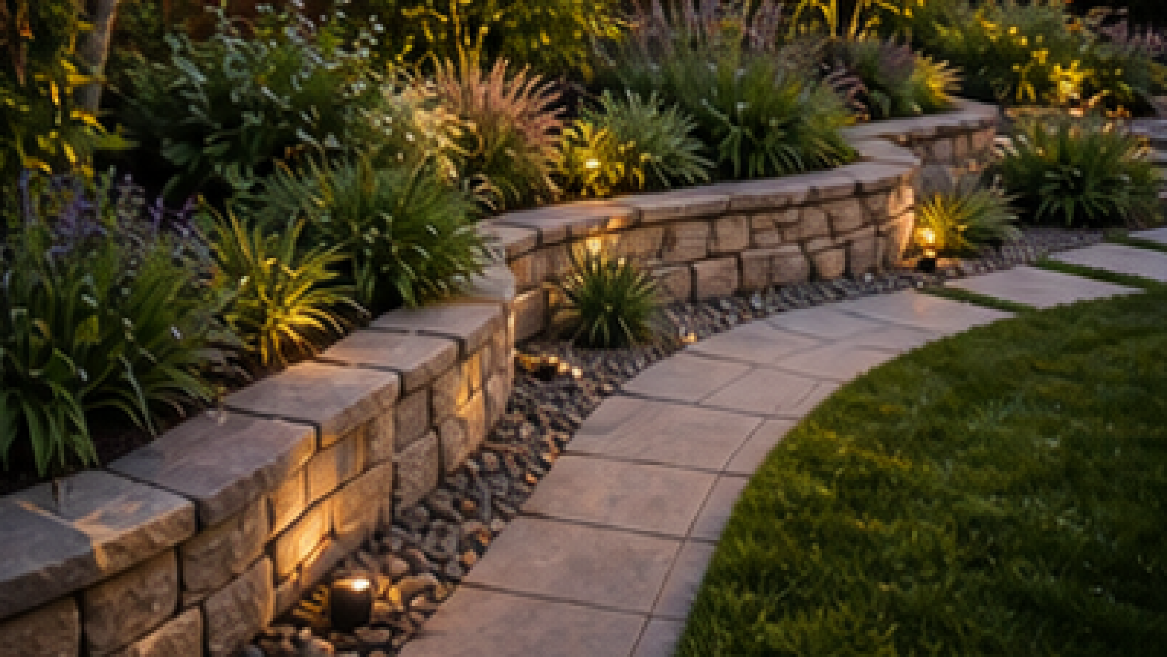 Backyard Seating Area Ideas with stone border