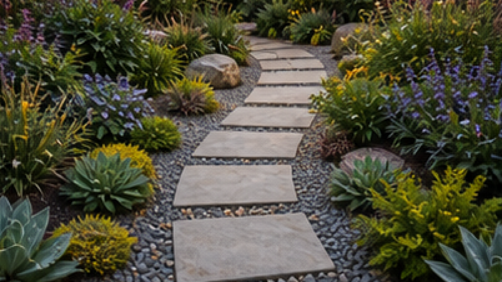 Backyard Walkway Ideas materials and planting