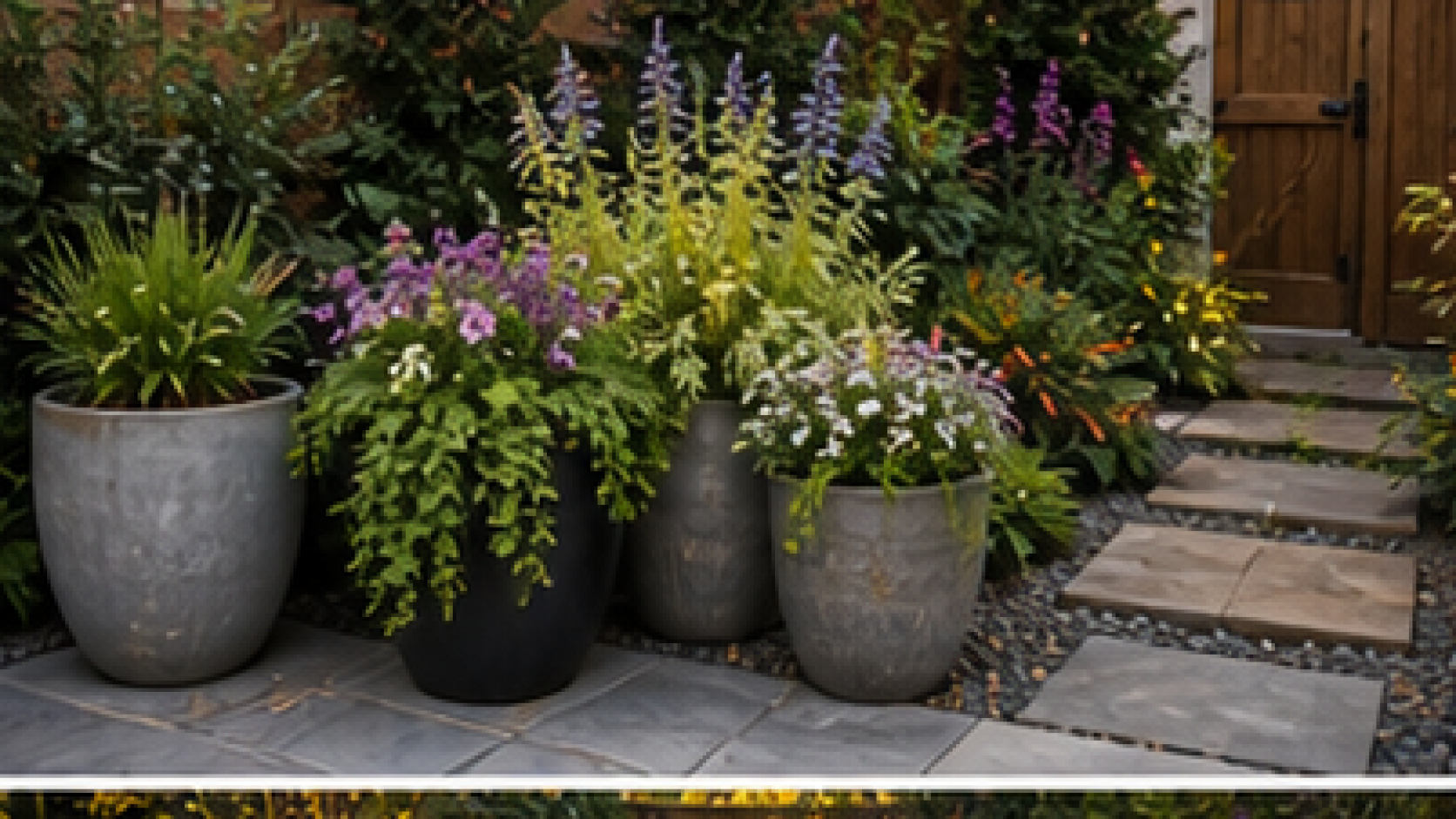 Backyard Walkway Ideas with planters