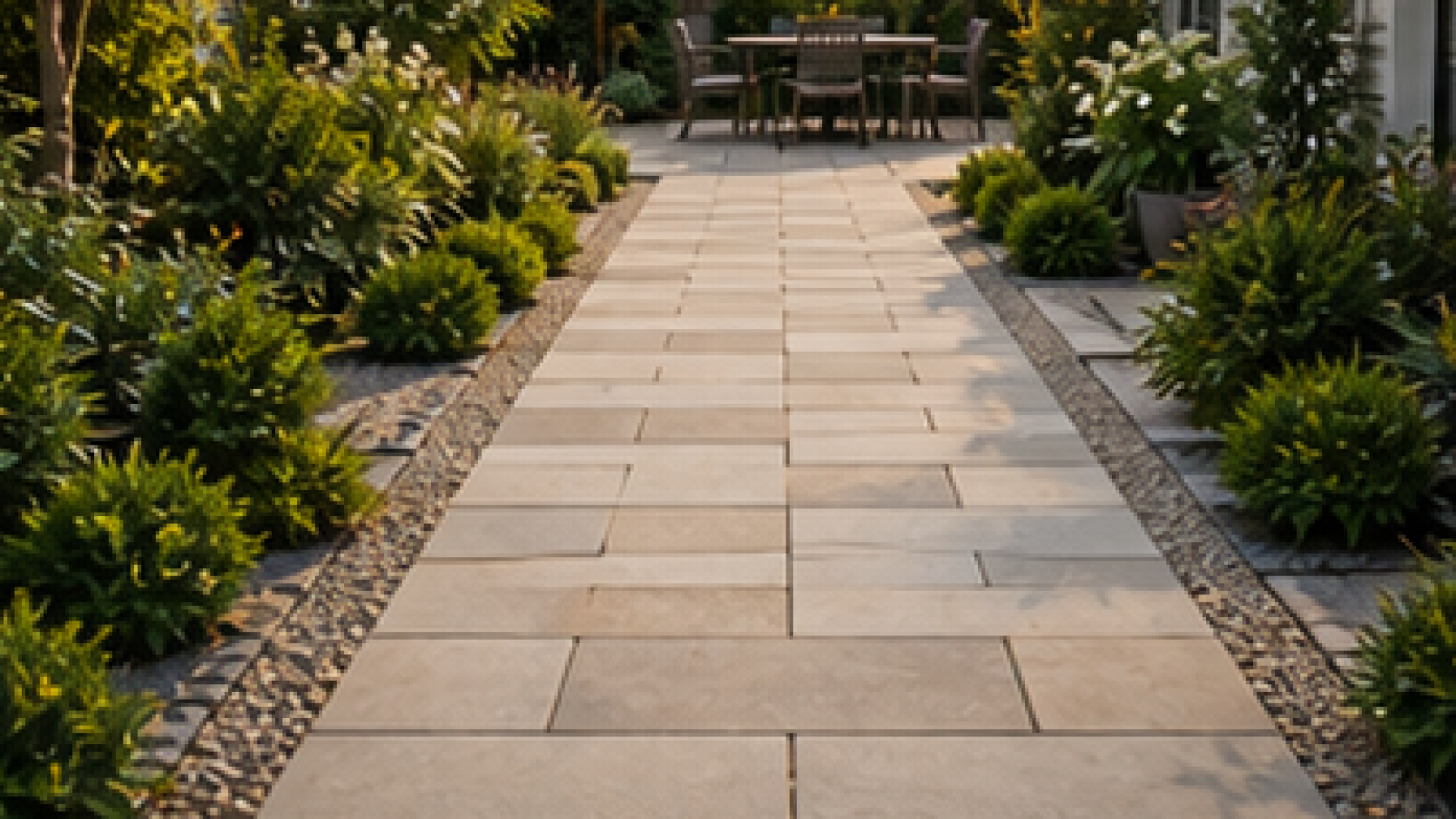 Backyard Walkway Ideas with light pavers