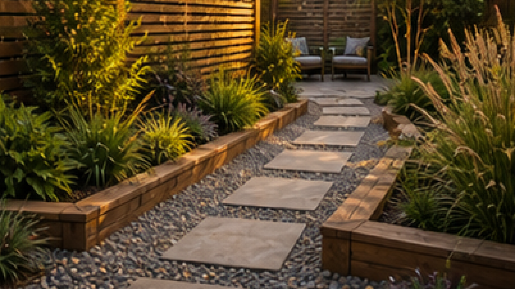 Backyard Walkway Ideas with natural wood