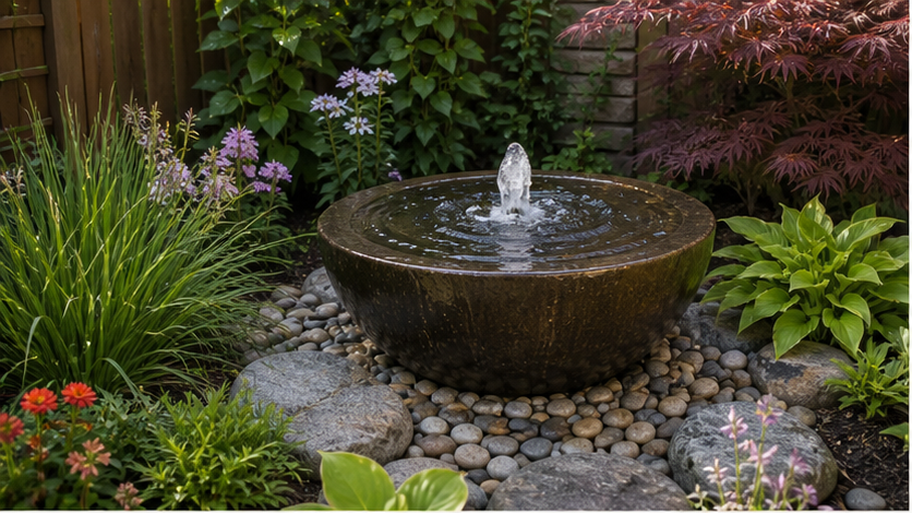 Backyard Water Feature Ideas with water bowl