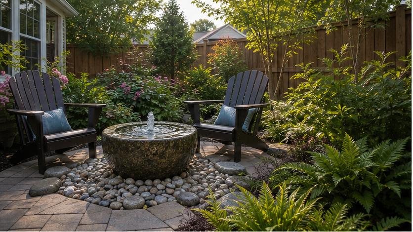 Backyard Water Feature Ideas with second view