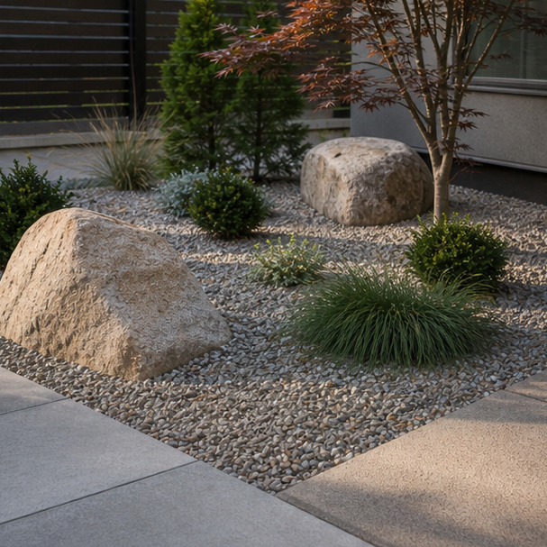 Boulder Landscaping Ideas with modern rock look
