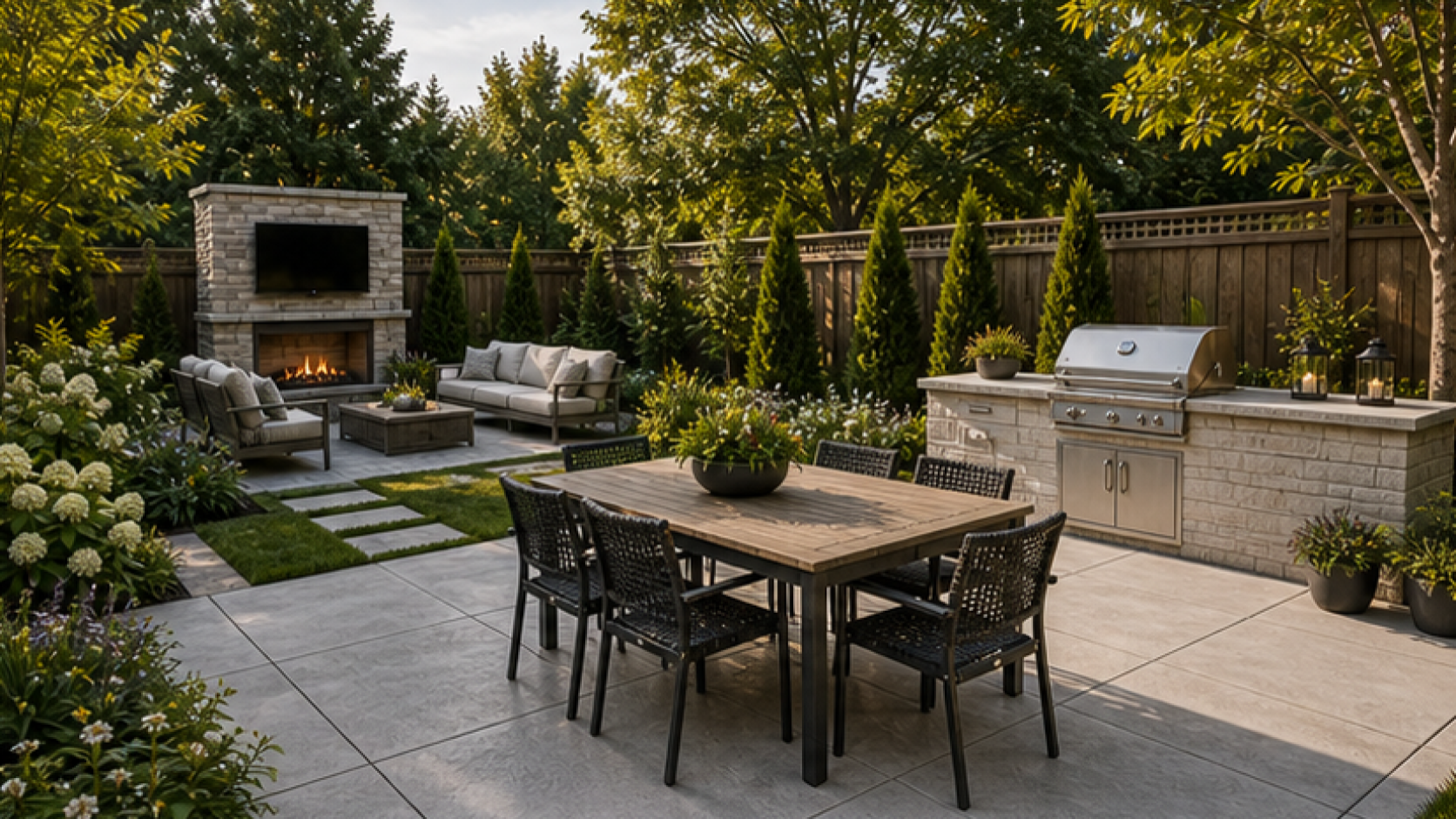 Concrete Patio Ideas with a natural concrete look