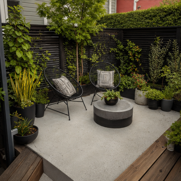 Concrete Patio Ideas with small-space angle