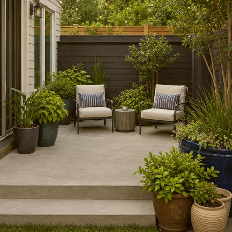 Concrete Patio Ideas lighting idea