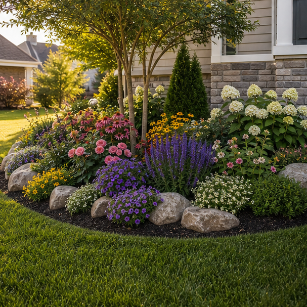Corner Flower Bed Ideas in a real setting