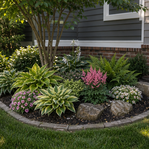 Corner Flower Bed Ideas with shade corner