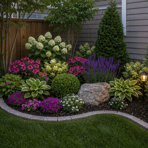 Corner Flower Bed Ideas with small yard corner