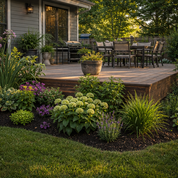Deck Landscaping Ideas with deck border planting