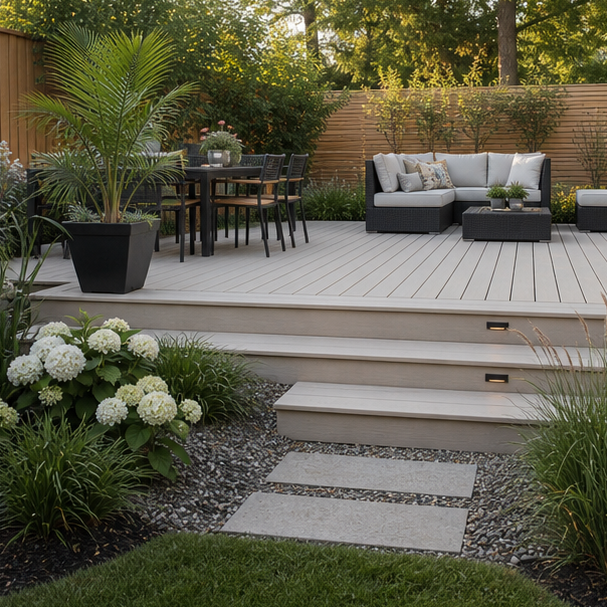 Deck Landscaping Ideas with alternate style