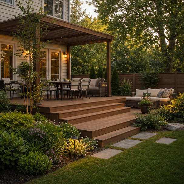 Deck Landscaping Ideas with second view